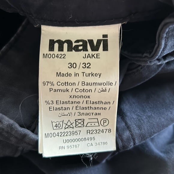 MAVI Mens Jake Slim Leg Navy Blue Chino Pant Twill Trouser Sz 30 x 32 - Picture 14 of 16